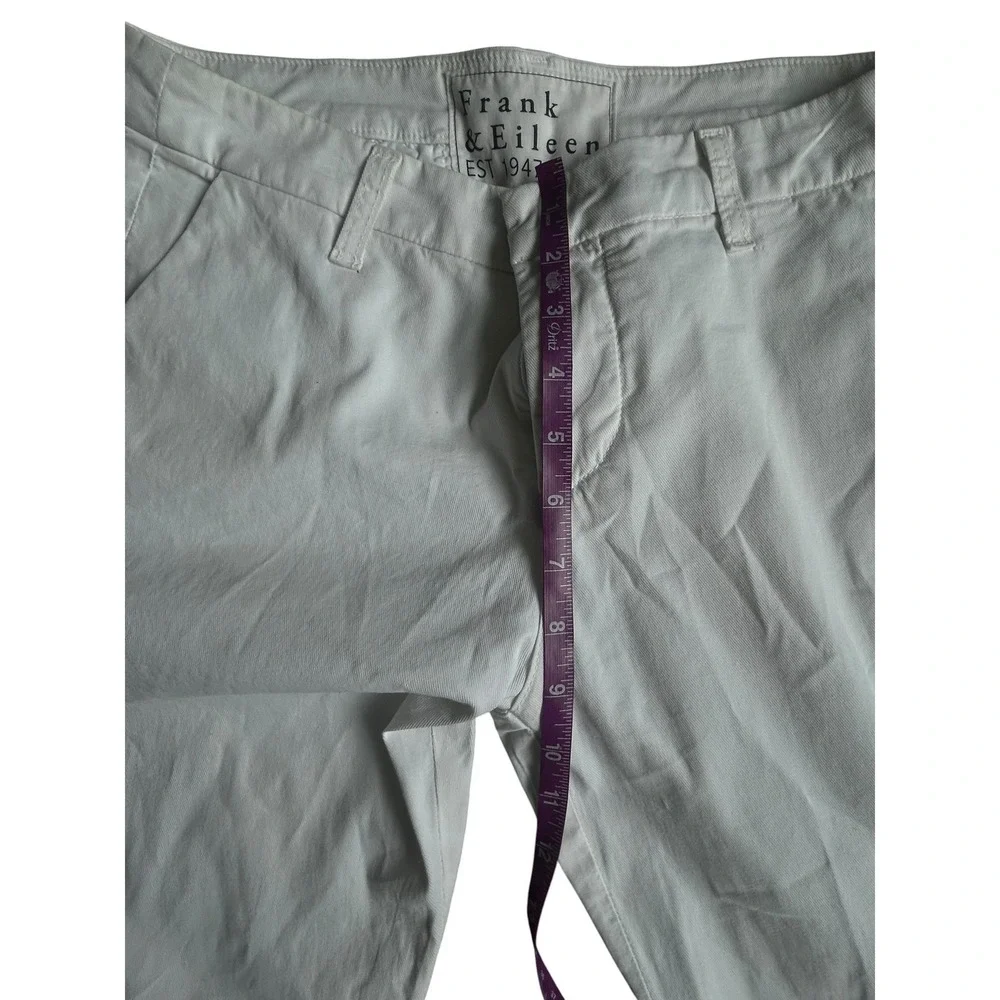 Frank & Eileen Wicklow The Italian Chino Pants White Raw Hem Women's 6